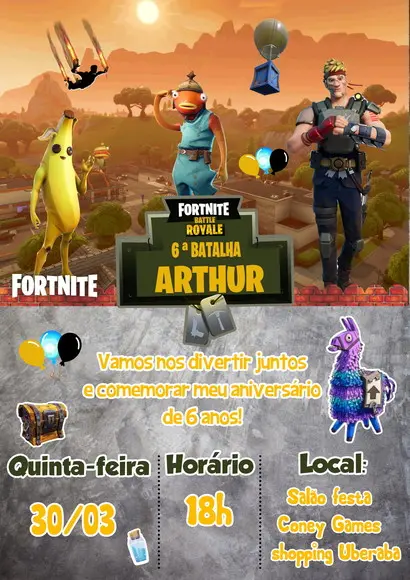 Convite Fortnite
