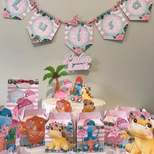 Dinossauro Rosa Pedido Personalizado