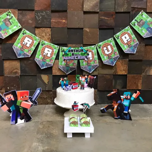 Festa em Casa Minecraft Só Um Bolinho