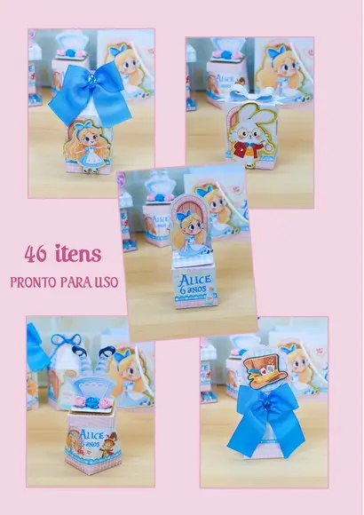 Festa Personalizado Alice no País Maravilhas Baby 46 Itens