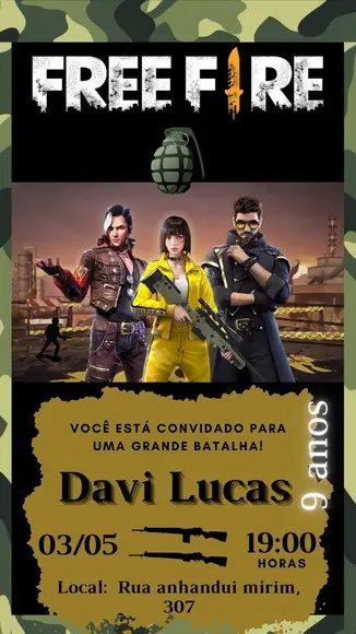 Free Fire Convite Digital