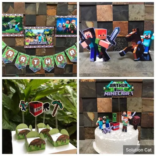 Kit Festa Aniversario Minecraft Menino
