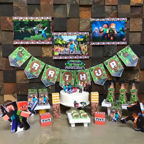 Kit Festa Aniversario Minecraft Menino
