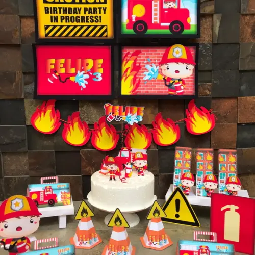 Kit Festa Bombeiro | Só Um Bolinho Bombeiro | Mesversário