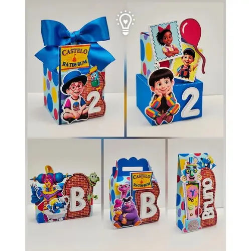 Kit Festa Personalizado Castelo Ratinbum Ra Tin Bum 46 Itens