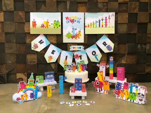 Number Blocks Festa de Aniversário Personalizada