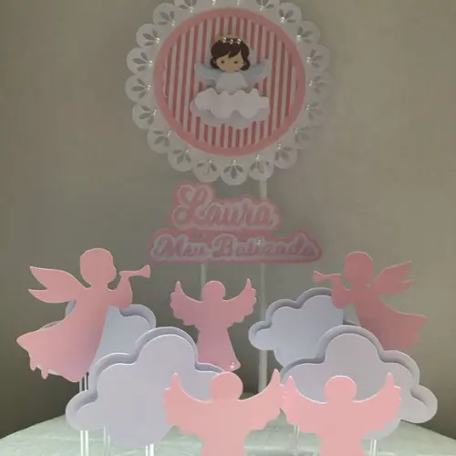 Topo de Bolo Batizado Menina