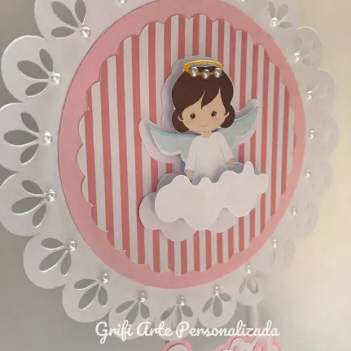 Topo de Bolo Batizado Menina
