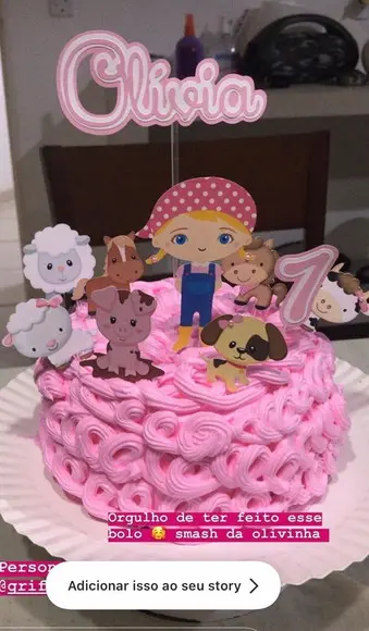 Topo de Bolo Fazendinha Menina