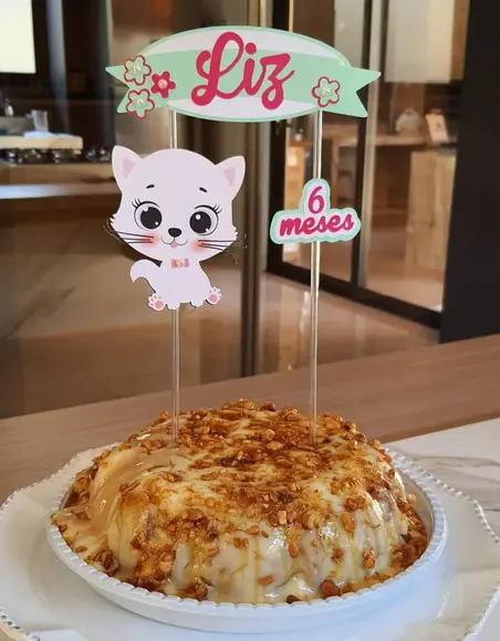 Topo de Bolo Gatinha Mesversário