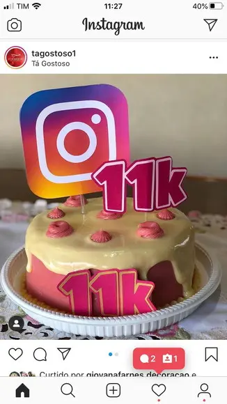 Topo de Bolo Instagram