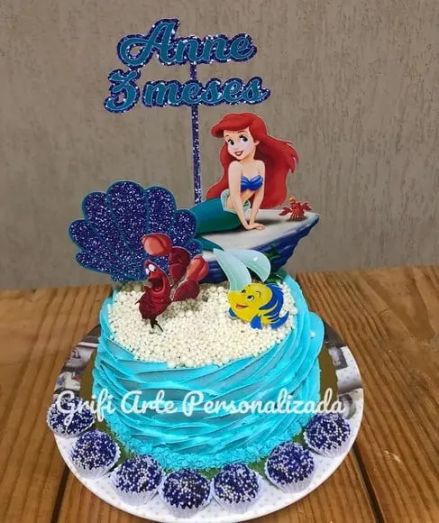 Topo de Bolo Pequena Sereia