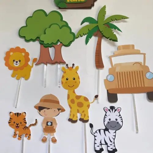 Topo de Bolo Safari