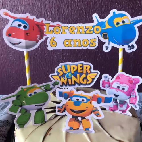 Topo de Bolo Super Wings
