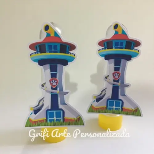 10 Apliques para Tubete - Torre Patrulha Canina