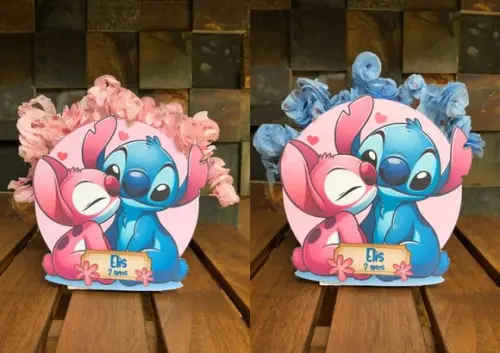 10 Centro de Mesa Angel e Stitch