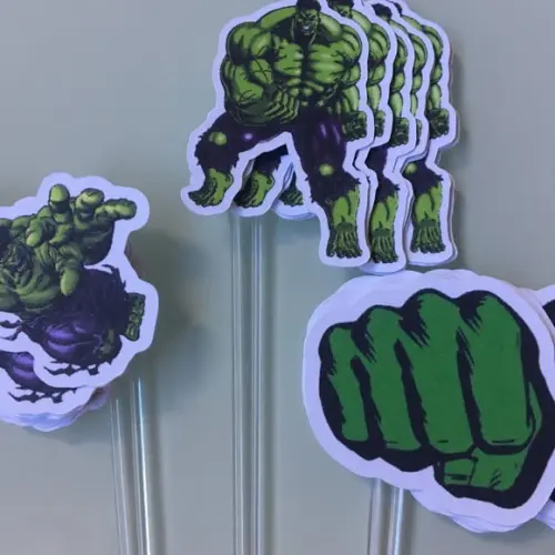 100 Unidades Apliques para Topper Vingadores - Super Heróis