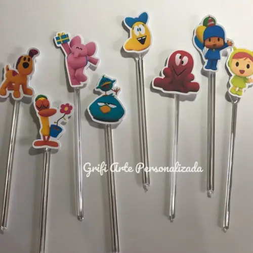 100 Unidades Apliques para Toppers Pocoyo