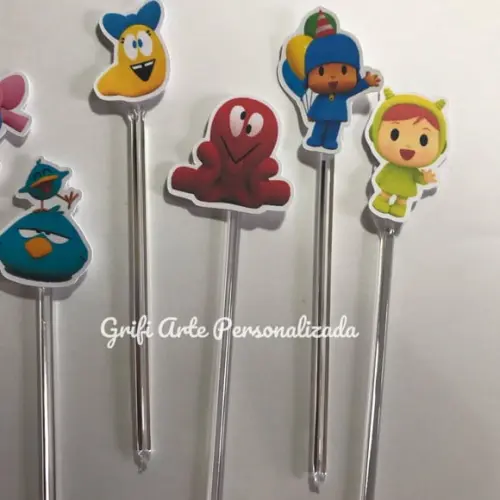 100 Unidades Apliques para Toppers Pocoyo