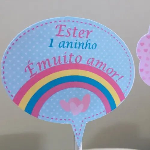 20 Apliques Plaquinha para Vaso de Flor Chuva de Amor
