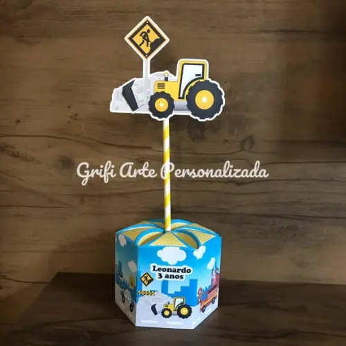 8 Unidades Centro de Mesa Trator Construtor