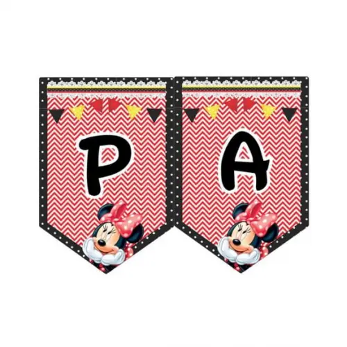 Topo Bolo e Bandeirinhas Minnie