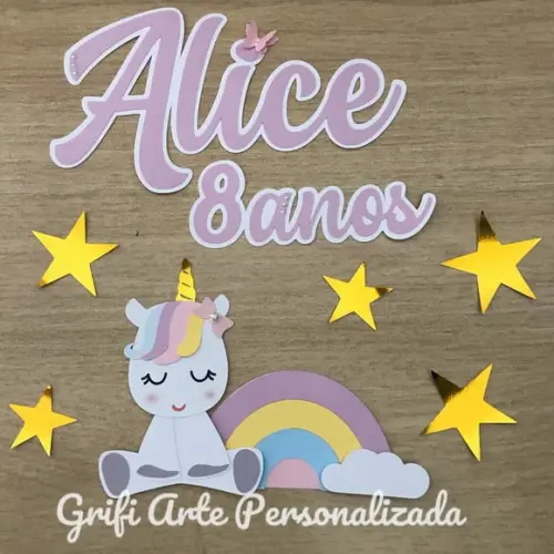 Topo de Bolo Unicórnio