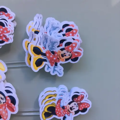 100 Unidades Aplique para Topper Minnie