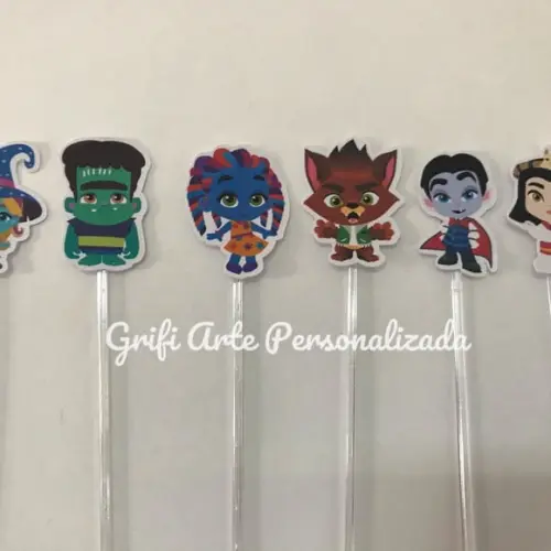 100 Unidades Apliques para Toppers Super Montras em Ação