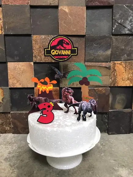 Jurassic World Mundo dos Dinossauros Topo de Bolo