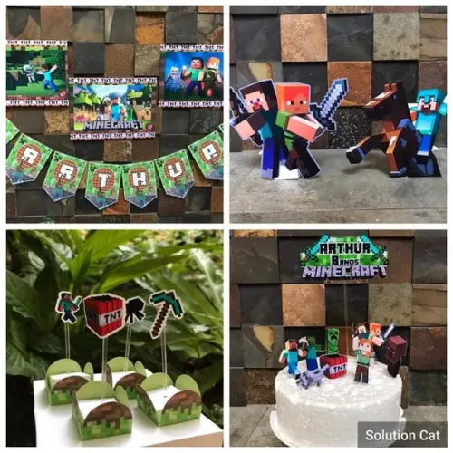 Kit Festa Aniversario Minecraft Menino