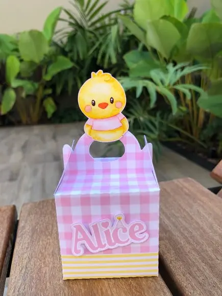 Personalizado Pintinho Amarelinho Menina Rosa