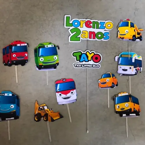 Tayo Little Bus Topo de Bolo