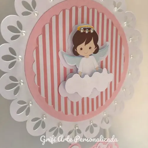 Topo de Bolo Batizado Menina