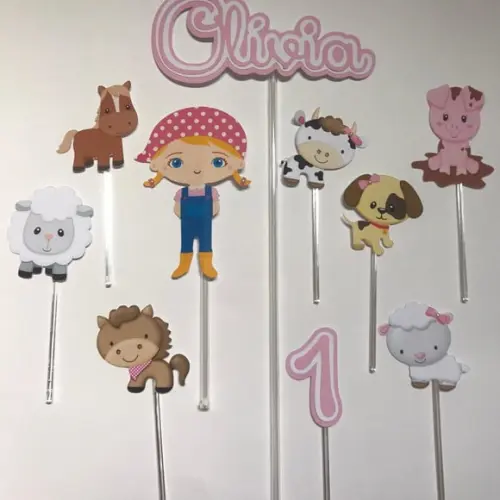 Topo de Bolo Fazendinha Menina