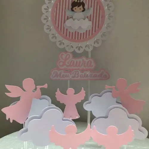Topo de Bolo Batizado Menina