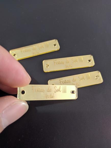 50 Tags 4x1cm em Acrílico Espelhado