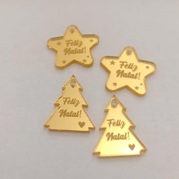 Kit com 50 Tags de Natal 2x2,5cm
