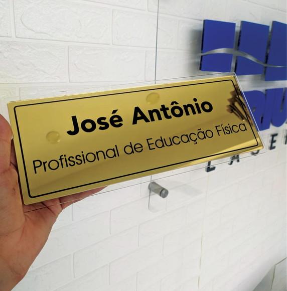 Placa de Porta em Acrilico Espelhado