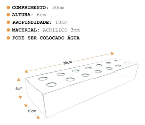 Vaso de Flores em Acrílico 3mm Centro Mesa
