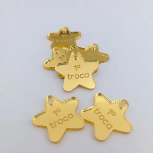 100 Tags de 2cm em Acrílico Espelhado