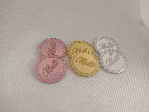 50 Tags de 3cm Diâmetro em Acrílico Espelhado