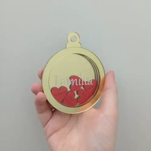 Enfeite Bola de Natal Familia com Nomes