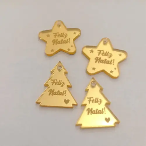 Kit com 50 Tags de Natal 2x2,5cm