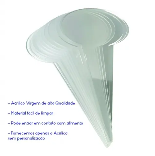 Kit Placa Acrílico para Sabor Gelato, Sorvete e Açaí -10 Und