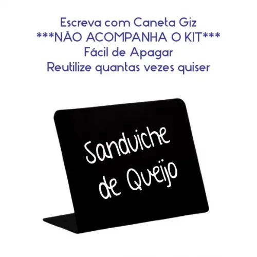 Placa Acrílico Tag Buffet Self-service Restaurantes Kit 10