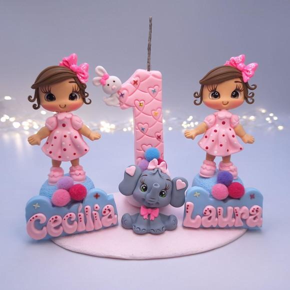 Mini Topinhos Circo Rosa Gêmeas,gêmeos Biscuit