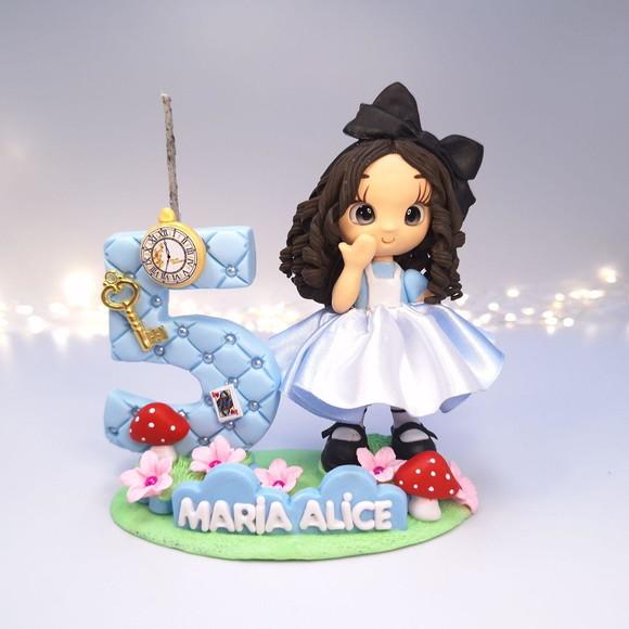 Topo de Bolo Alice no País das Maravilhas Biscuit