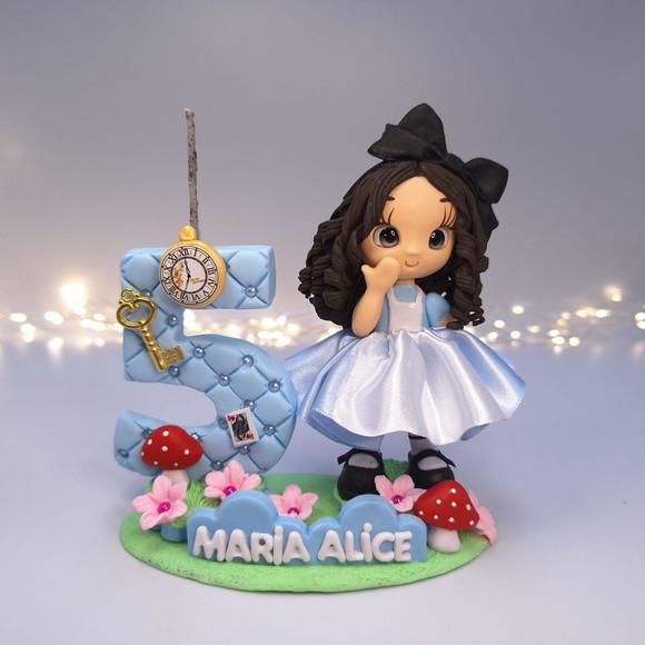 Topo de Bolo Alice no País das Maravilhas Biscuit