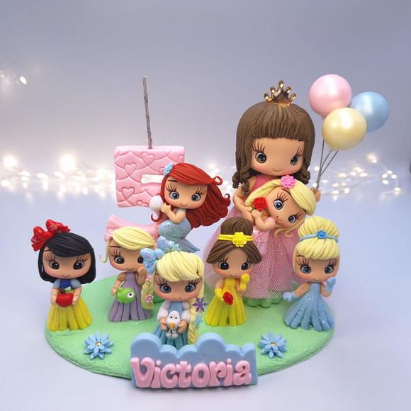 Topo de Bolo as Princesas Biscuit